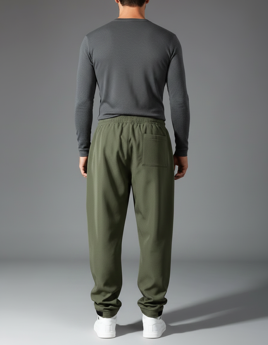Pantalon Fluide Kaki Ample Sportif Homme Zippé - Polyester - vue 2