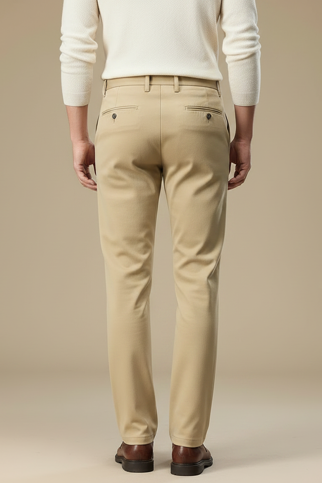Pantalon Fluide Beige Homme Droit Élégant Extensible - Gabardine - vue 2
