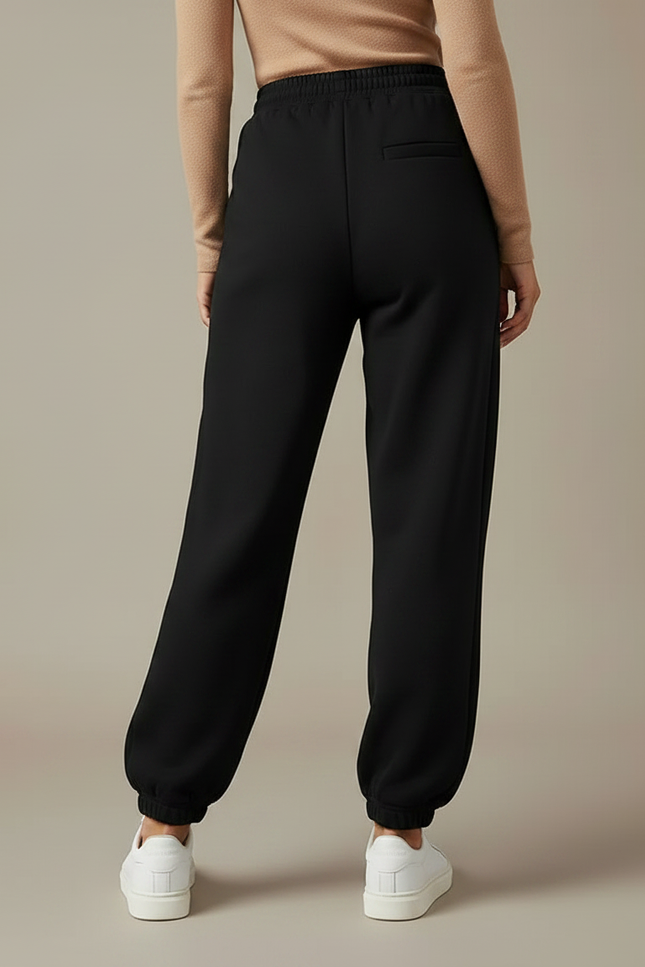Pantalon Fluide Noir Ample Décontracté Élastique Confortable - Molleton - vue 2