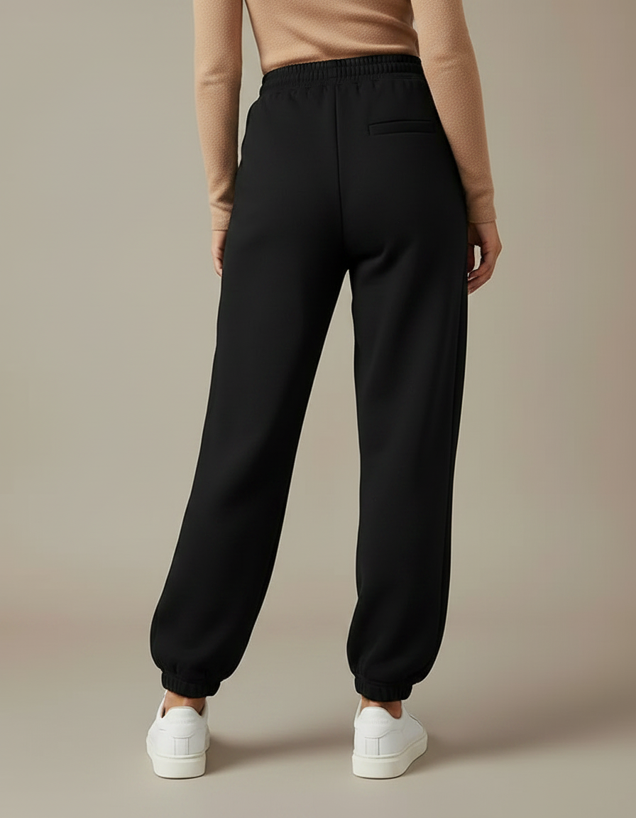 Pantalon Fluide Noir Ample Décontracté Élastique Confortable - Molleton - vue 2