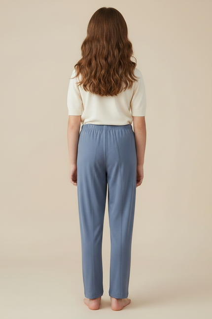 Pantalon Fluide Bleu Ciel Ample Doux Confortable - Maille - vue 2