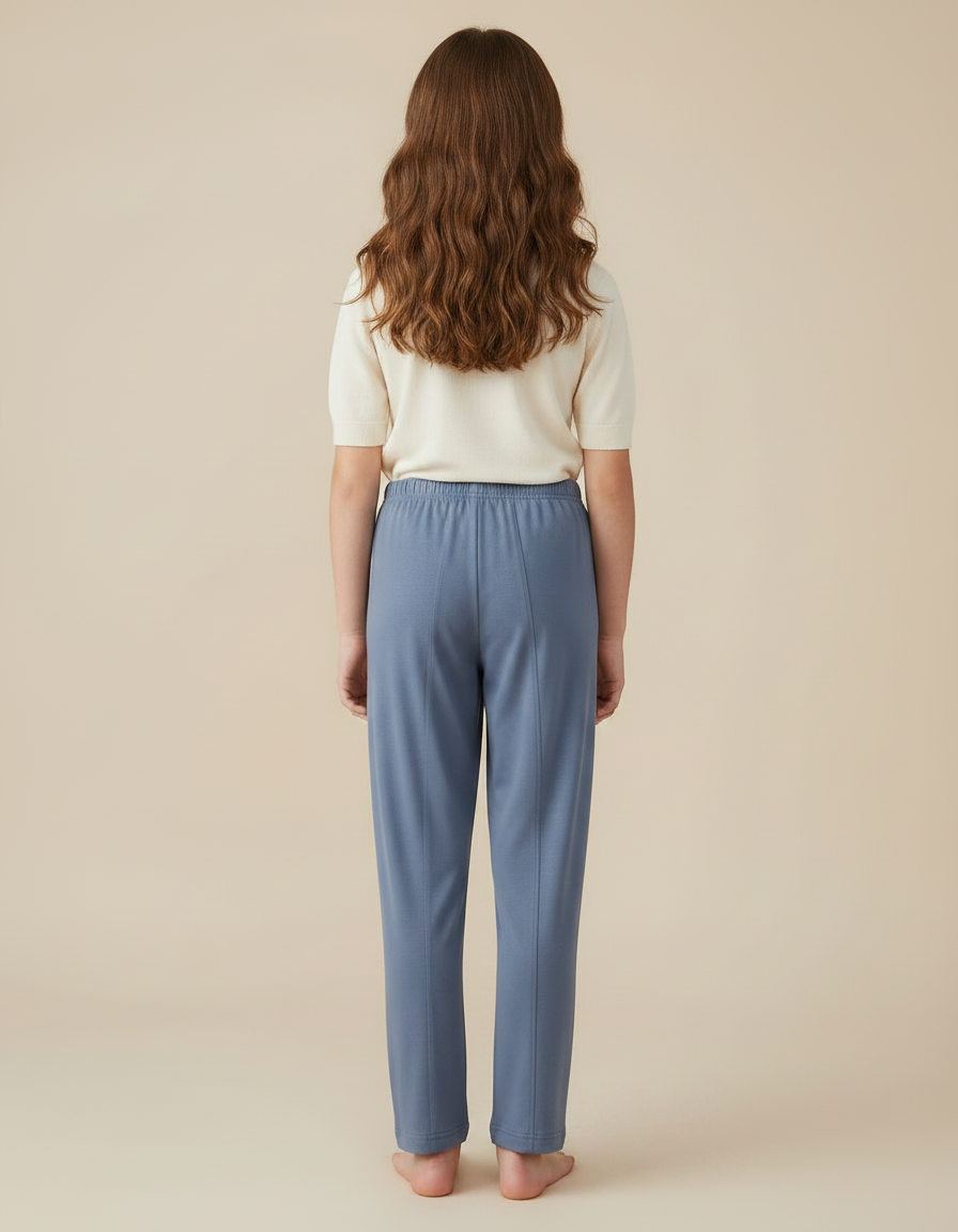 Pantalon Fluide Bleu Ciel Ample Doux Confortable - Maille - vue 2