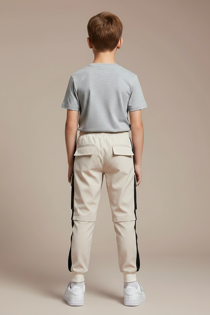 Pantalon Fluide Cargo Beige Sport Garçon - Polyester - vue 2
