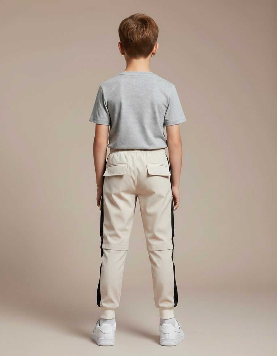 Pantalon Fluide Cargo Beige Sport Garçon - Polyester - vue 2