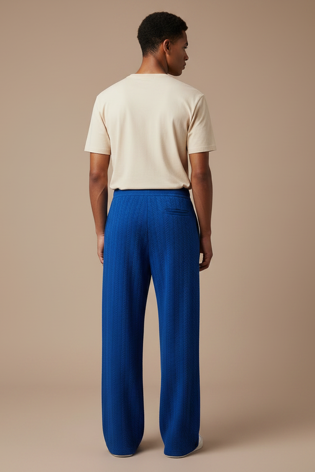 Pantalon Fluide Bleu Roi - Maille - vue 2
