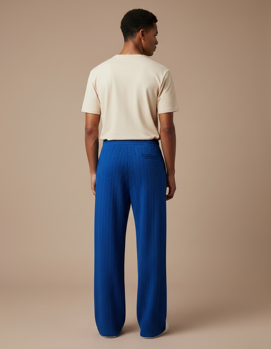 Pantalon Fluide Bleu Roi - Maille - vue 2