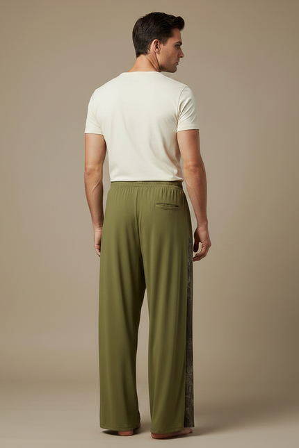 Pantalon Fluide Kaki Ample Décontracté Homme Imprimé - Maille - vue 2