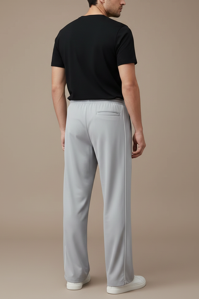 Pantalon Fluide Gris Droit Homme Décontracté Sport - Polyester - vue 2