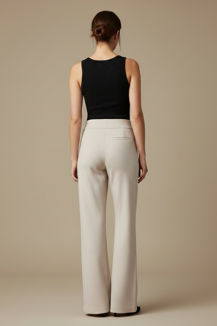 Pantalon Fluide Patte D'eph Femme - Beige Molleton - vue 2