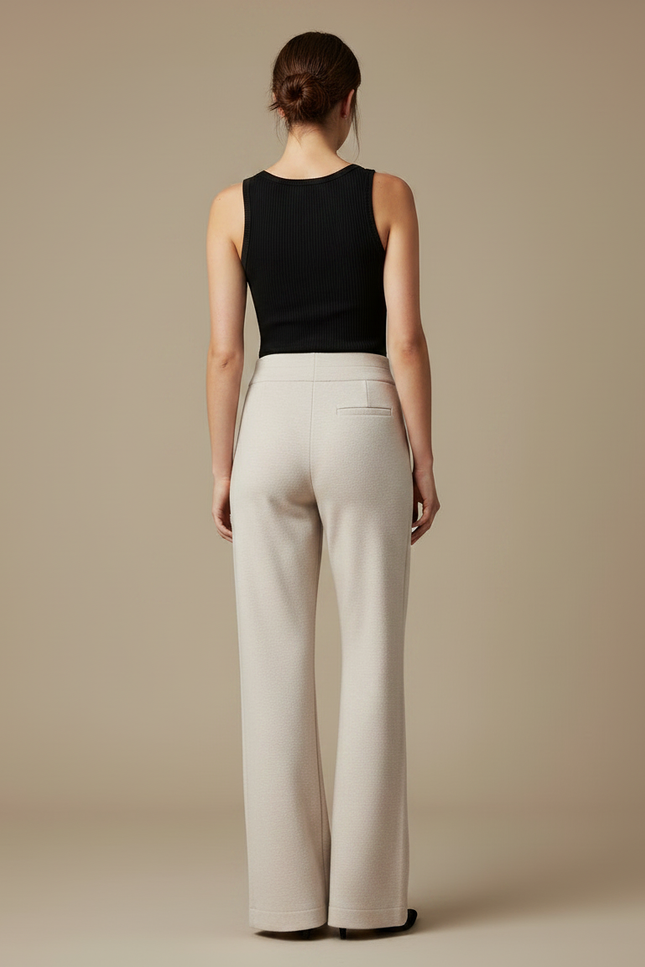 Pantalon Fluide Patte D'eph Femme - Beige Molleton - vue 2