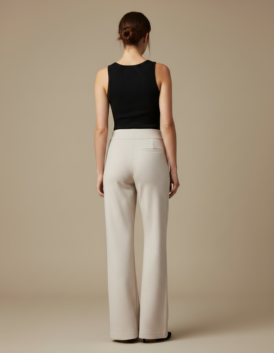 Pantalon Fluide Patte D'eph Femme - Beige Molleton - vue 2