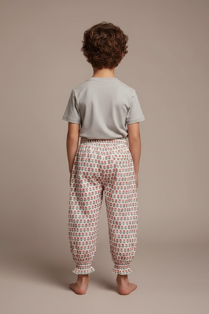 Pantalon Fluide Imprimé Floral Ample Coton Enfant - Multicolore - vue 2