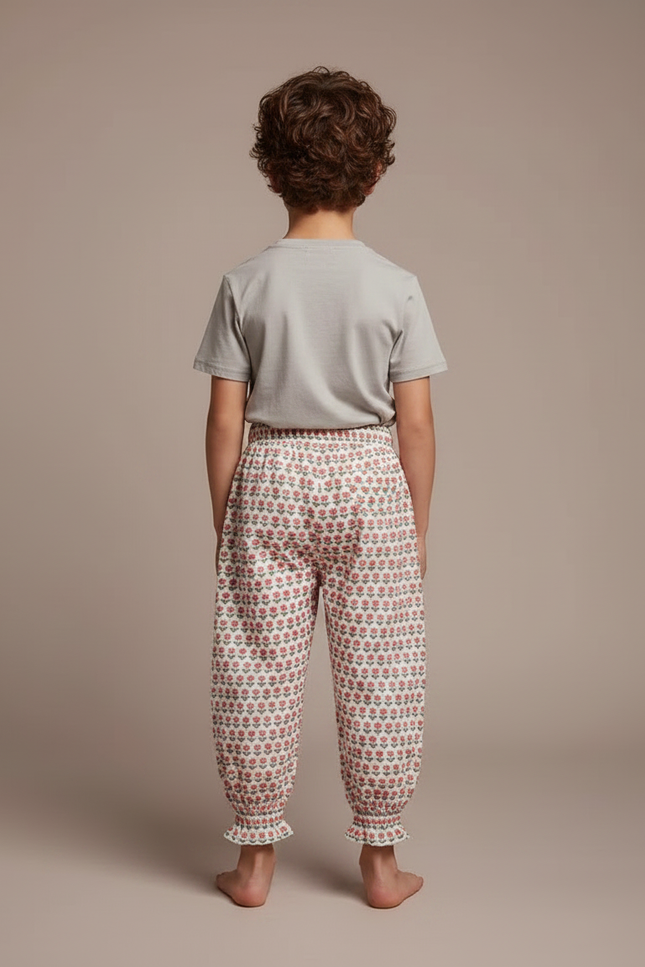 Pantalon Fluide Imprimé Floral Ample Coton Enfant - Multicolore - vue 2