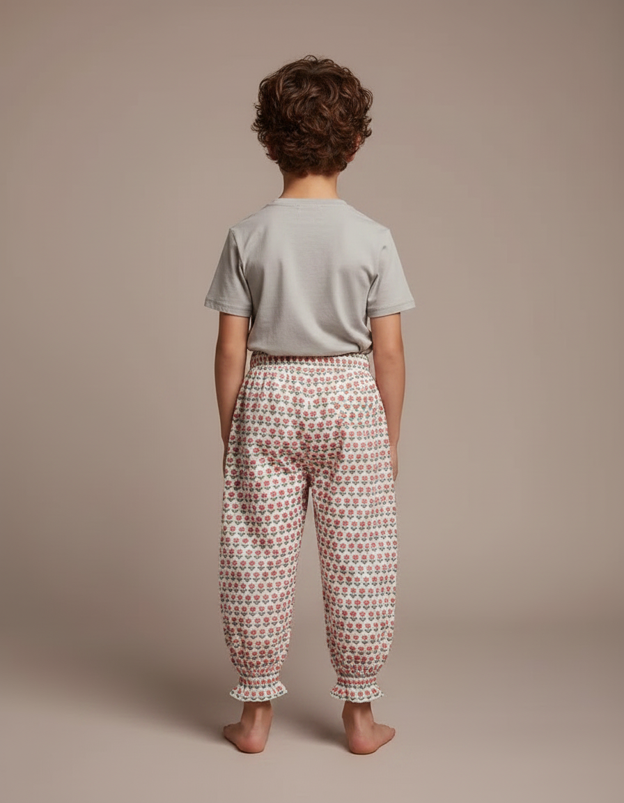 Pantalon Fluide Imprimé Floral Ample Coton Enfant - Multicolore - vue 2