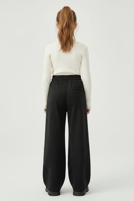Pantalon Fluide Métallisé - Noir Maille - vue 2