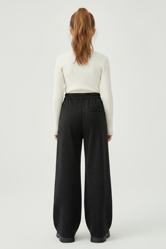 Pantalon Fluide Métallisé - Noir Maille - vue 2