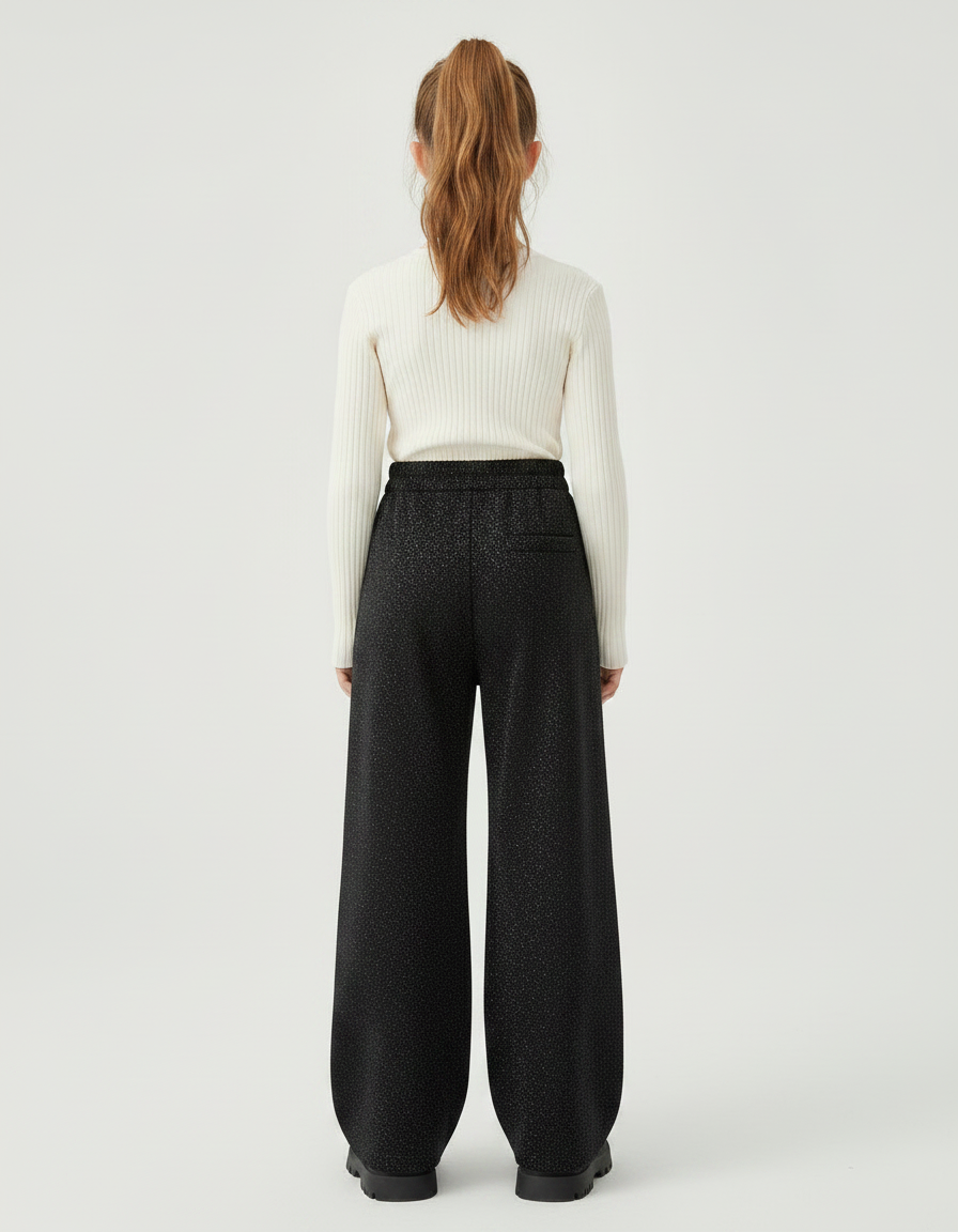 Pantalon Fluide Métallisé - Noir Maille - vue 2