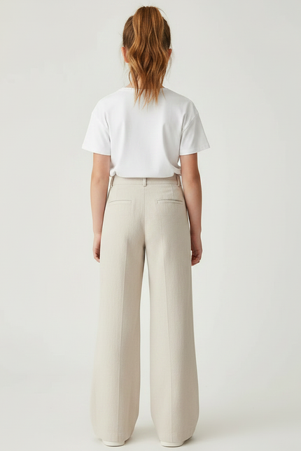 Pantalon Fluide Beige Large Confortable Chic Décontracté - Lin - vue 2