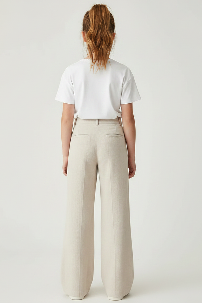 Pantalon Fluide Beige Large Confortable Chic Décontracté - Lin - vue 2