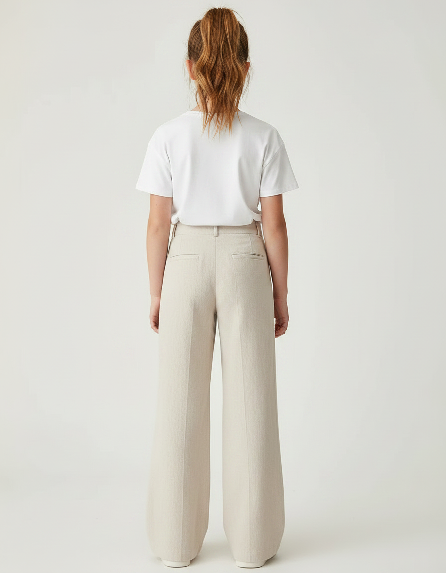 Pantalon Fluide Beige Large Confortable Chic Décontracté - Lin - vue 2