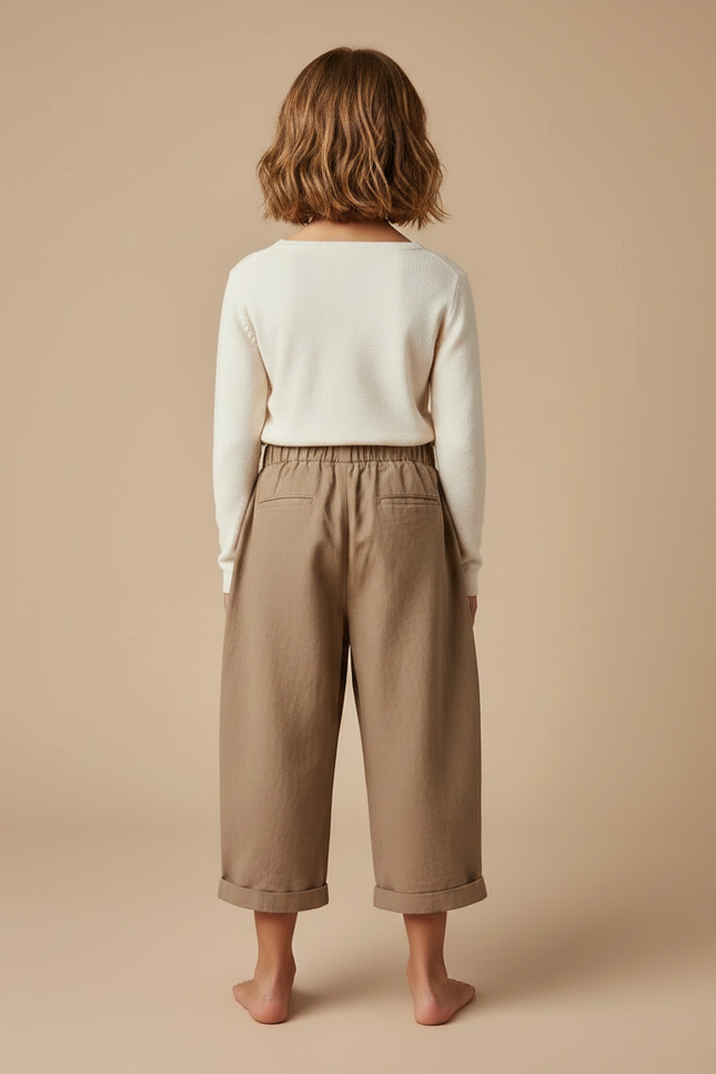 Pantalon Fluide Kaki Ample Coton Casual Enfant - vue 2