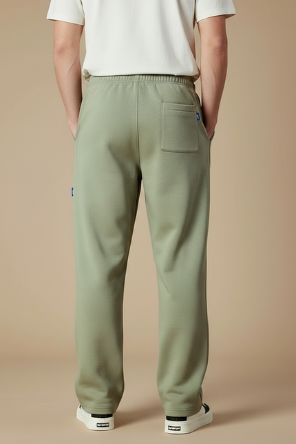 Pantalon Fluide Vert Ample Décontracté Sport Homme - Kaki Molleton - vue 2