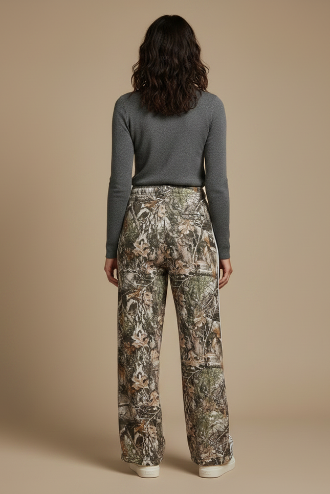 Pantalon Fluide Camouflage Rayé Ample Décontracté Coton - Imprimé Molleton - vue 2