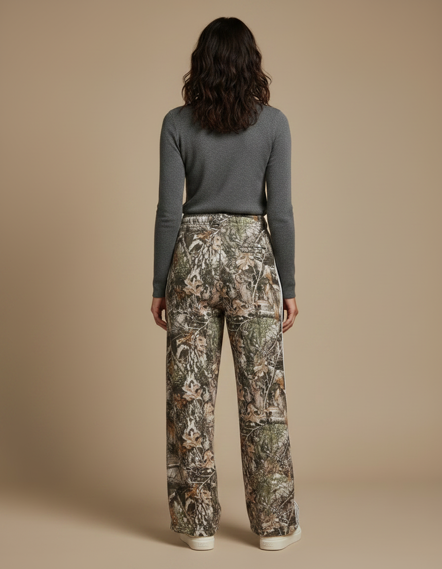 Pantalon Fluide Camouflage Rayé Ample Décontracté Coton - Imprimé Molleton - vue 2