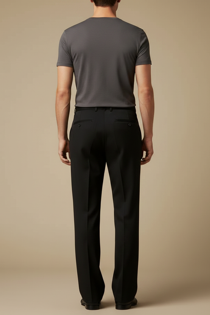 Pantalon Fluide Homme Noir Droit - Viscose - vue 2