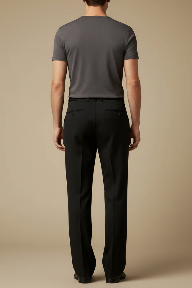 Pantalon Fluide Homme Noir Droit - Viscose - vue 2