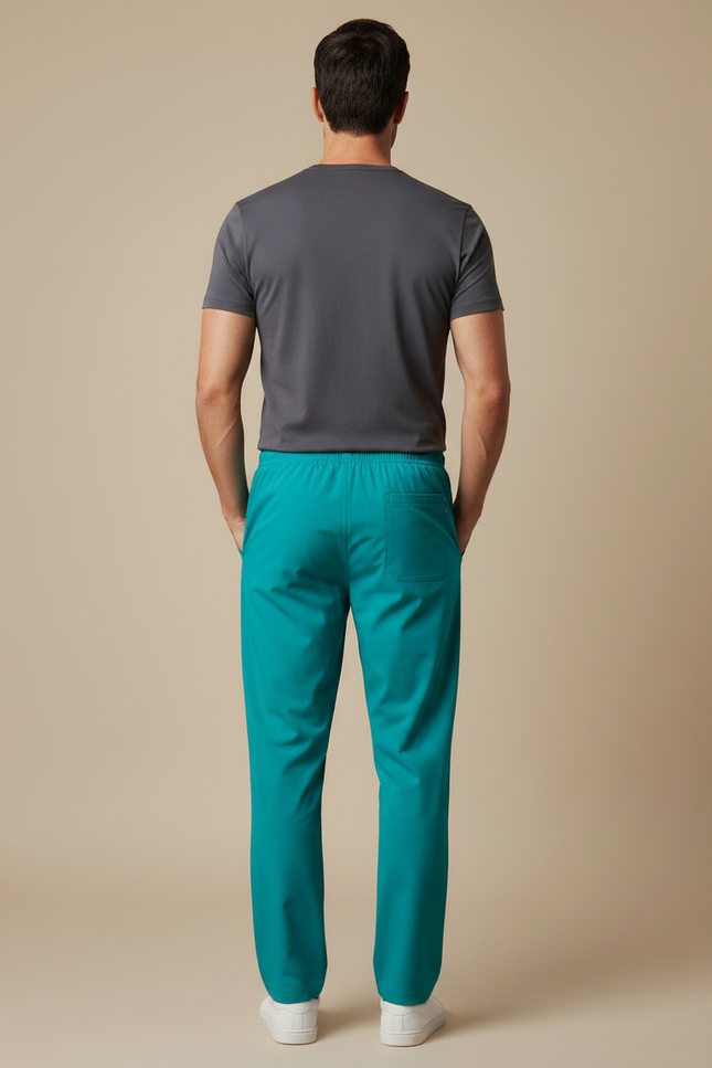 Pantalon Fluide Vert Émeraude Droit Décontracté Homme - Polyester - vue 2