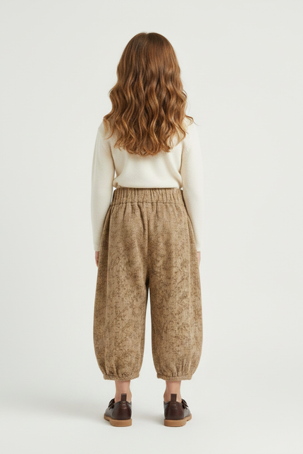 Pantalon Fluide Ballon - Beige Cordé - vue 2