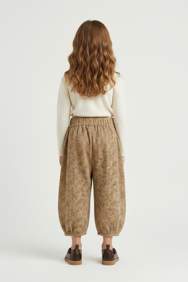 Pantalon Fluide Ballon - Beige Cordé - vue 2