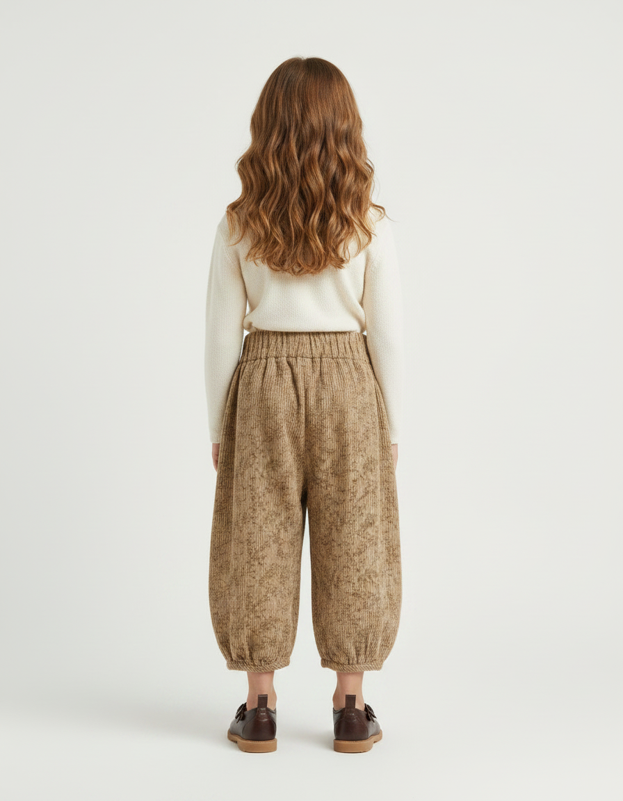 Pantalon Fluide Ballon - Beige Cordé - vue 2