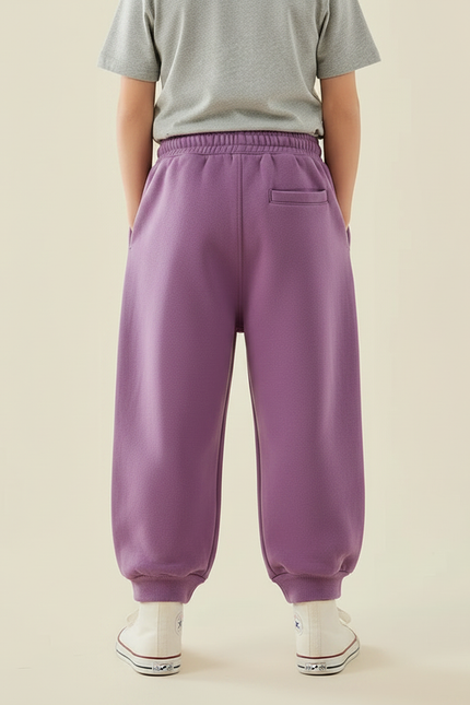 Pantalon Fluide Violet Ample Coton Décontracté Enfant - Molleton - vue 2