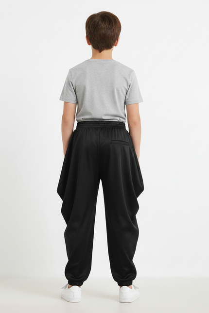 Pantalon Fluide Noir Ample Harem Garçon - Polyester - vue 2