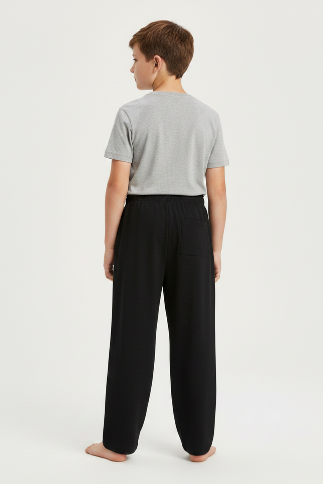 Pantalon Fluide Garçon Noir Coupe Ample Viscose - vue 2
