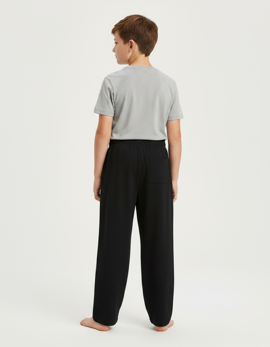Pantalon Fluide Garçon Noir Coupe Ample Viscose - vue 2