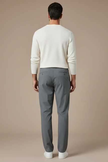 Pantalon Fluide Gris Décontracté Homme Extensible Léger - Polyester - vue 2