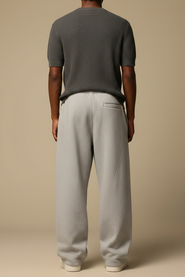 Pantalon Fluide Gris Ample Coton Décontracté Sport Homme - Molleton - vue 2