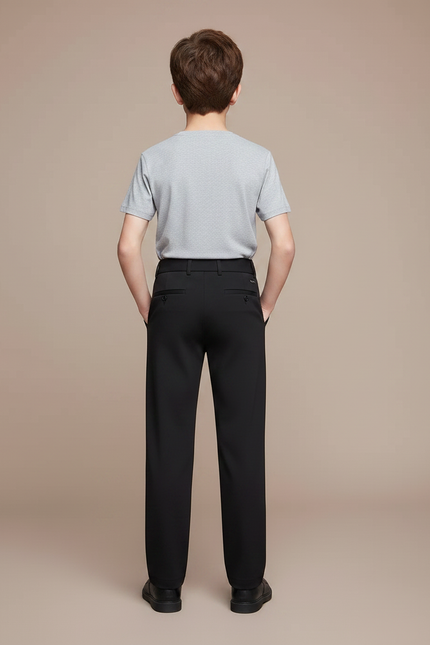 Pantalon Fluide Noir Ample Décontracté Enfant - Polyester - vue 2