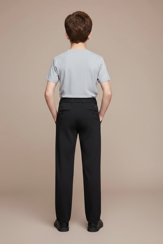 Pantalon Fluide Noir Ample Décontracté Enfant - Polyester - vue 2