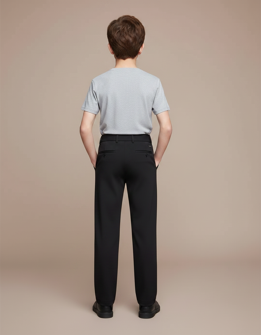 Pantalon Fluide Noir Ample Décontracté Enfant - Polyester - vue 2