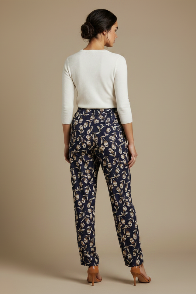 Pantalon Fluide Imprimé Floral Ample Femme Élégant - Viscose - vue 2