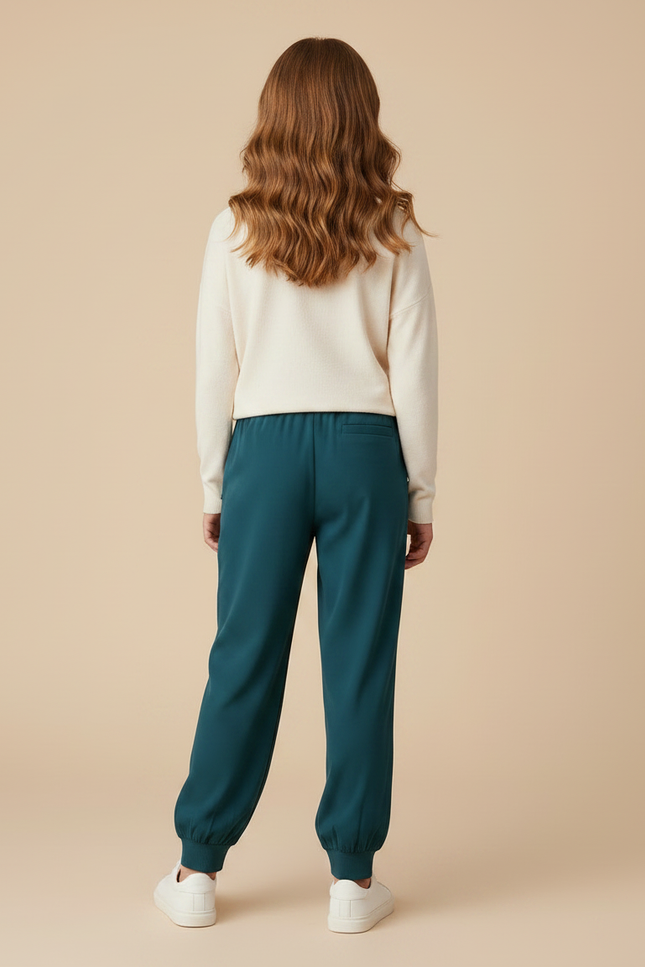 Pantalon Fluide Vert Émeraude Ample Confortable Jogger - Viscose - vue 2