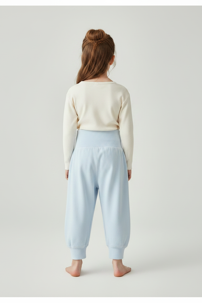 Pantalon Fluide Bleu Ciel Ample Coton Décontracté Harem - Molleton - vue 2