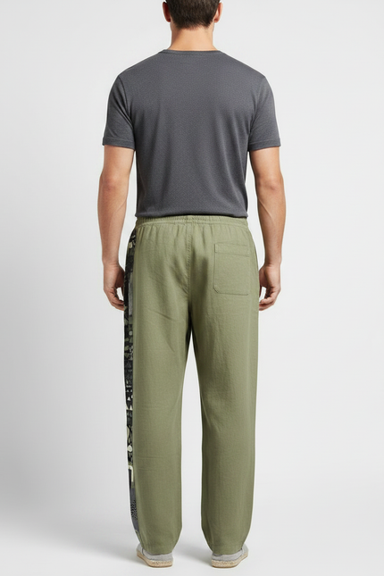 Pantalon Fluide Kaki Lin Cordon Tribal Homme - vue 2