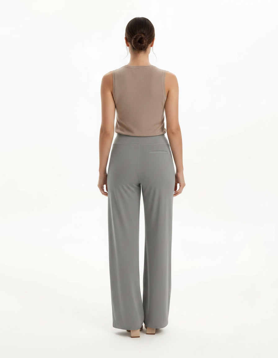Pantalon Sport Fluide Femme - Gris Maille - vue 2