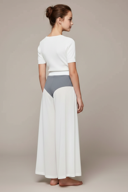 Pantalon Fluide Blanc Ample Confortable Fille - Viscose - vue 2