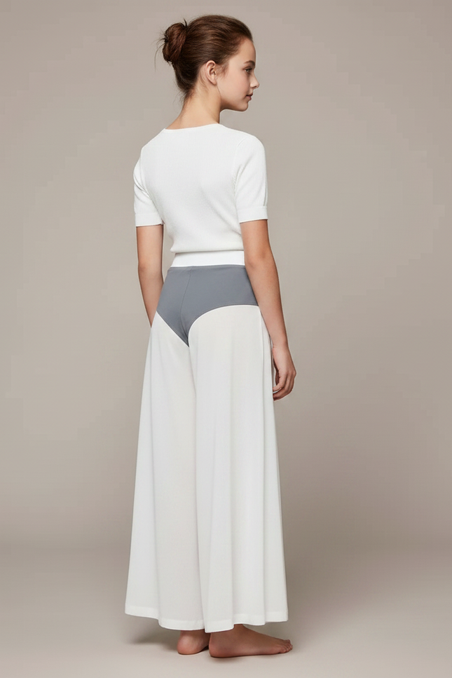Pantalon Fluide Blanc Ample Confortable Fille - Viscose - vue 2